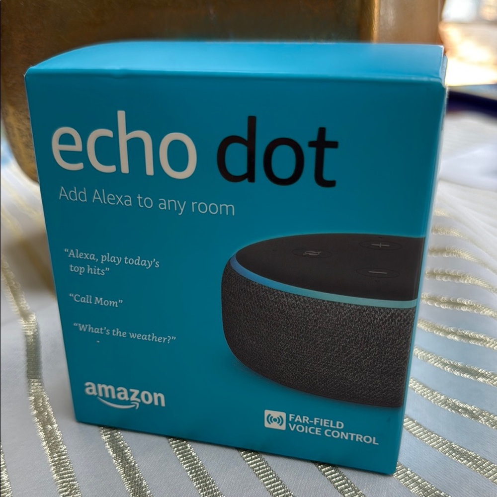 Amazon Echo Dot in Blue and Black